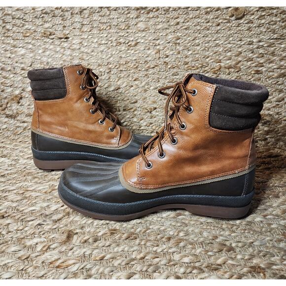 Sperry Mens 10 Cold Bay Warm Winter Snow Rain Boots Waterproof Leather Tan/Brown main image 8